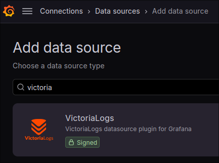 Victoria Logs datasource