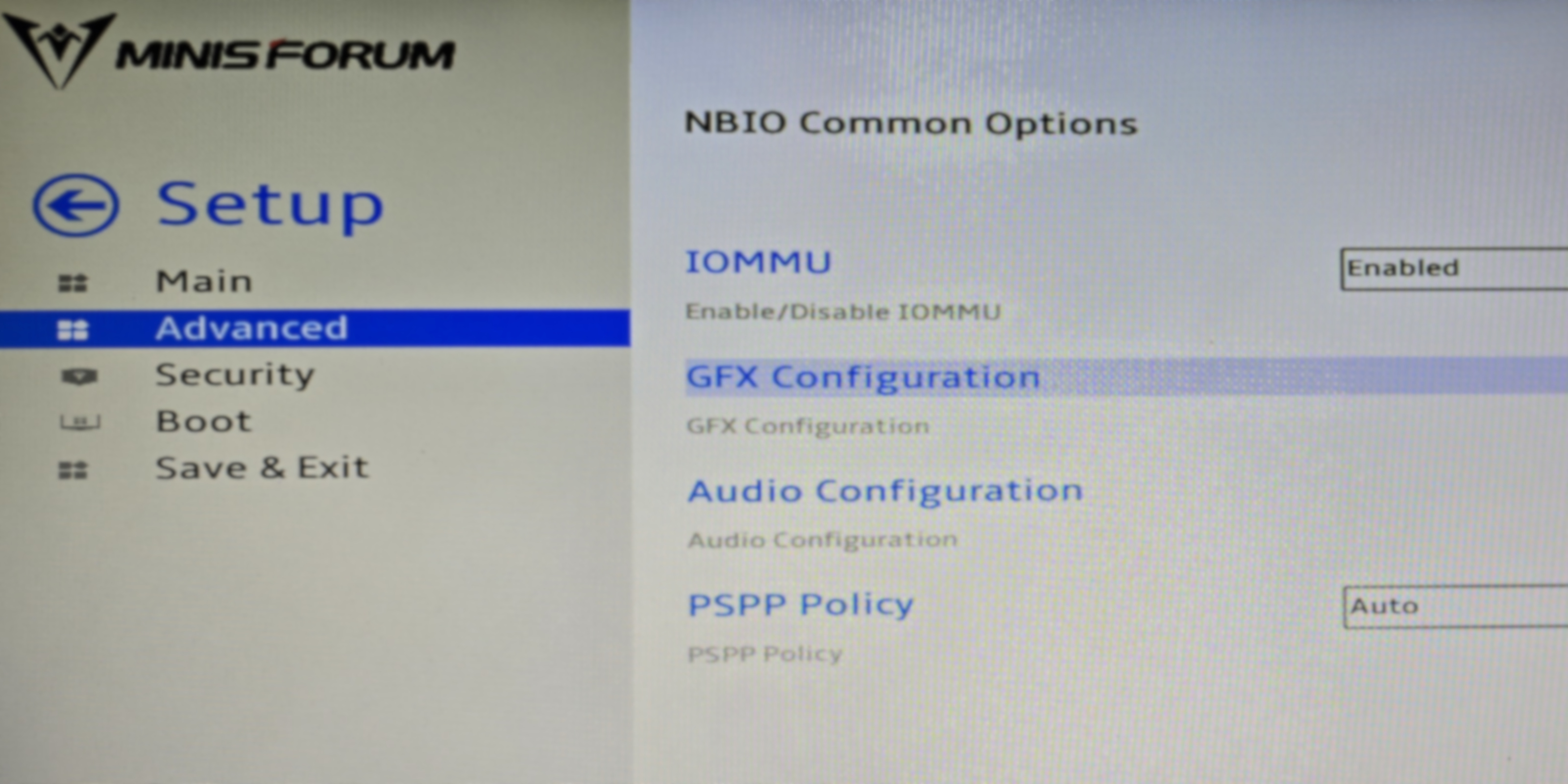 NBIO Common Options -> GFX Configuration